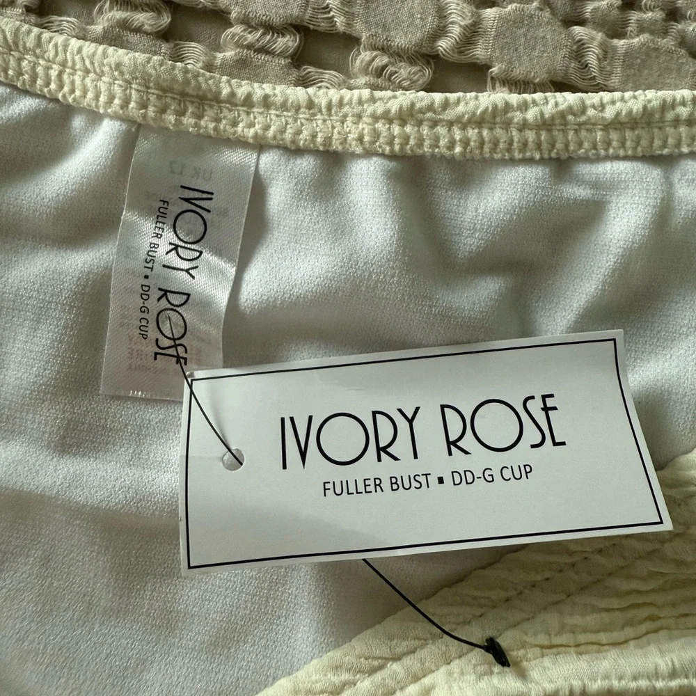 NEW Ivory Rose Ivory‎ Textured Bikini Bottom Size 12